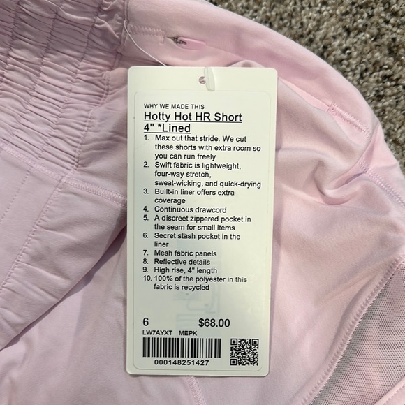 Lululemon pink Hotty Hot 4” Shorts - Picture 2 of 2